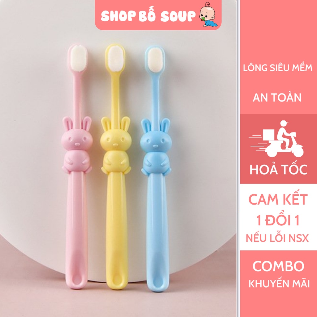 Bàn chải đánh răng cho bé sợi lông siêu mềm phù hợp cho trẻ 2-10 tuổi Shop Bố Soup