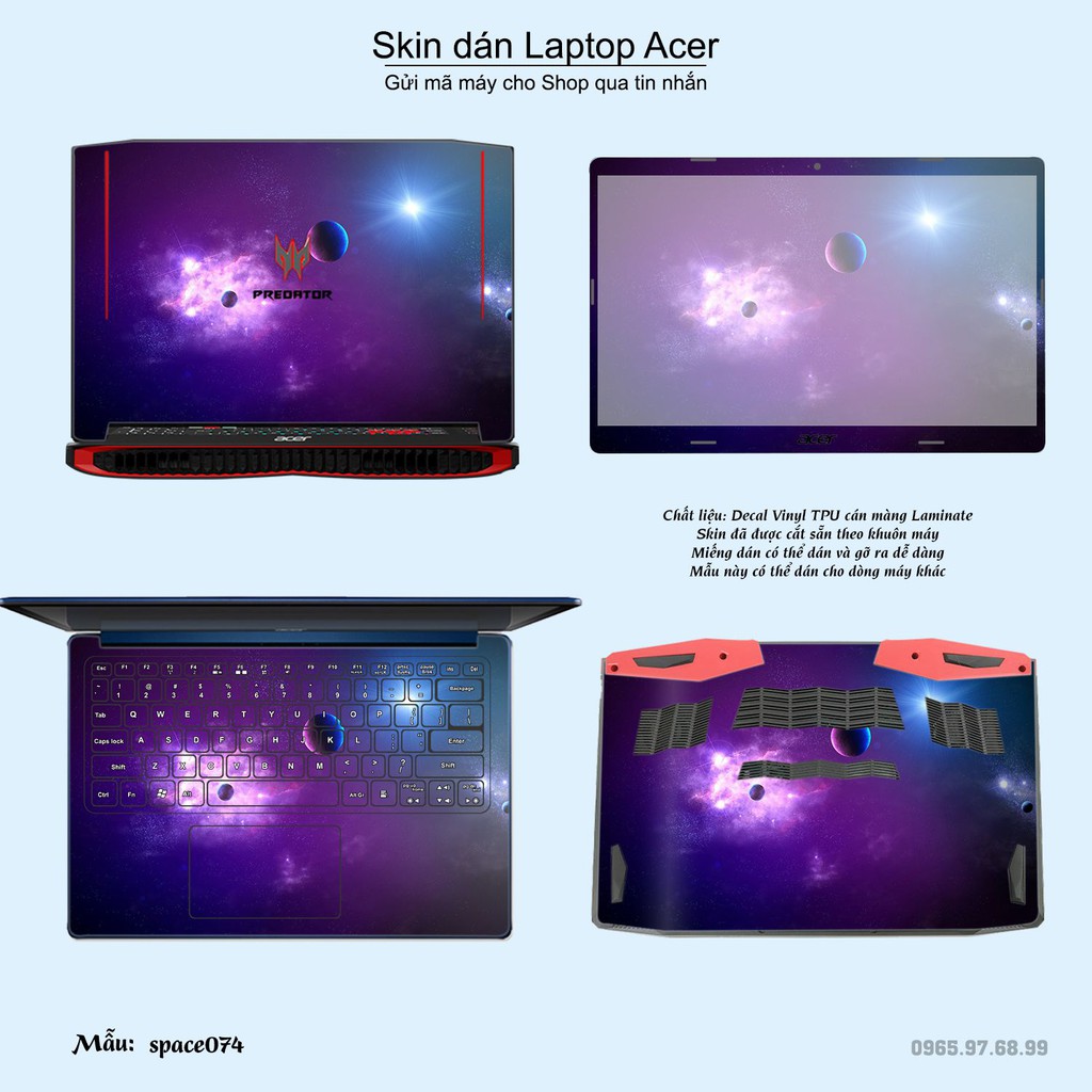 Skin dán Laptop Acer in hình không gian _nhiều mẫu 13 (inbox mã máy cho Shop)