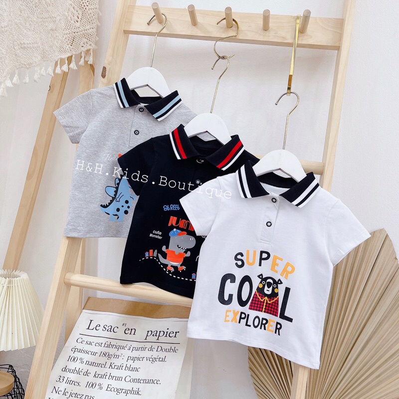 (jean baby) Áo phông cộc tay cổ polo cho bé trai size 7-17kg