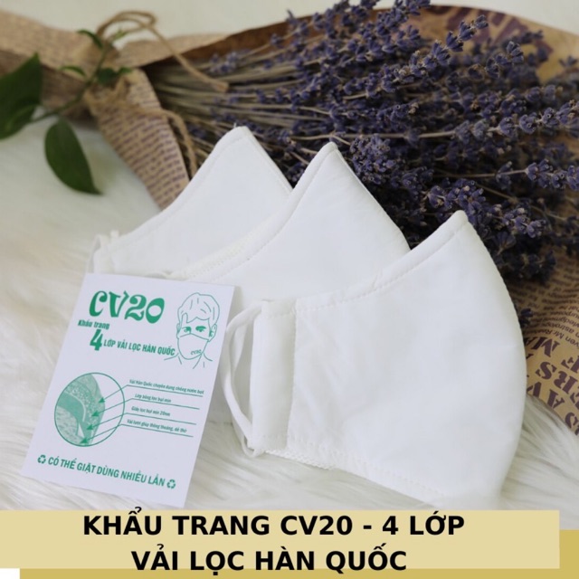KHẨU TRANG 4 LỚP VẢI LỌC CHỐNG NƯỚC, CHỐNG BỤI MỊN CV20 | BigBuy360 - bigbuy360.vn