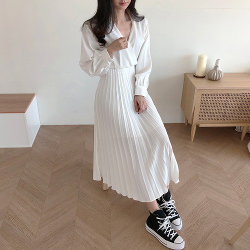 Chân Váy Trắng Xếp Ly Dài Thời Trang Hè Hàng Qc Loại 1 Freeship,Chân Váy Xếp Li Dáng Dài Cạp Chun Nhiều Màu Hàng Mới | BigBuy360 - bigbuy360.vn