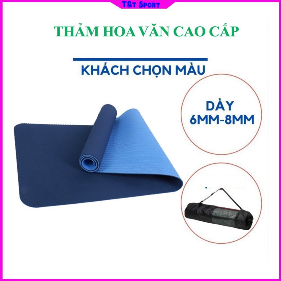 Thảm Tập Gym Tại Nhà Cao Cấp 2 Lớp Chống Trơn Trượt Xốp Dày 6Mm Giá Rẻ, Thảm Tập Thể Dục Yoga Cao Su Non Tự Nhiên tpe pu