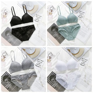 Set áo ngực & quần lót nữ thêu hoa phong cách retro