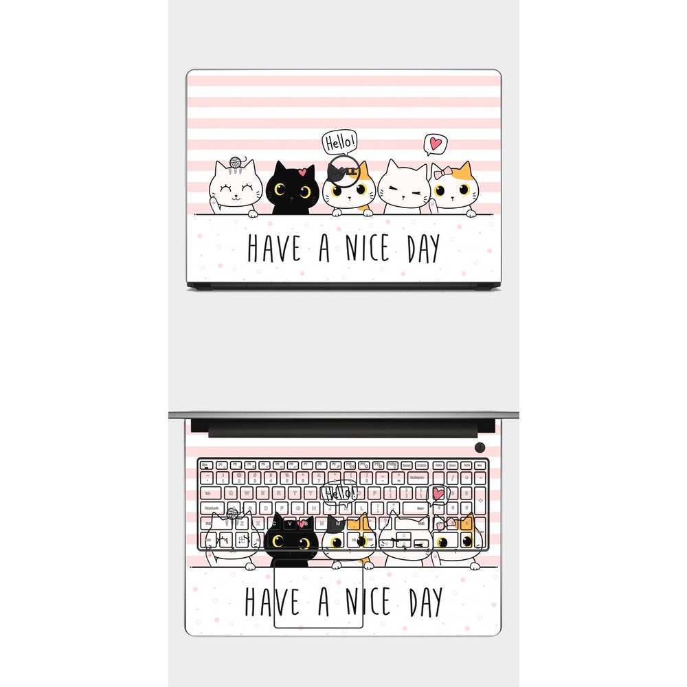 Skin dán Laptop in hình Mèo cute. Đủ các dòng máy: Asus. Acer, Dell, HP,... In hình theo yêu cầu