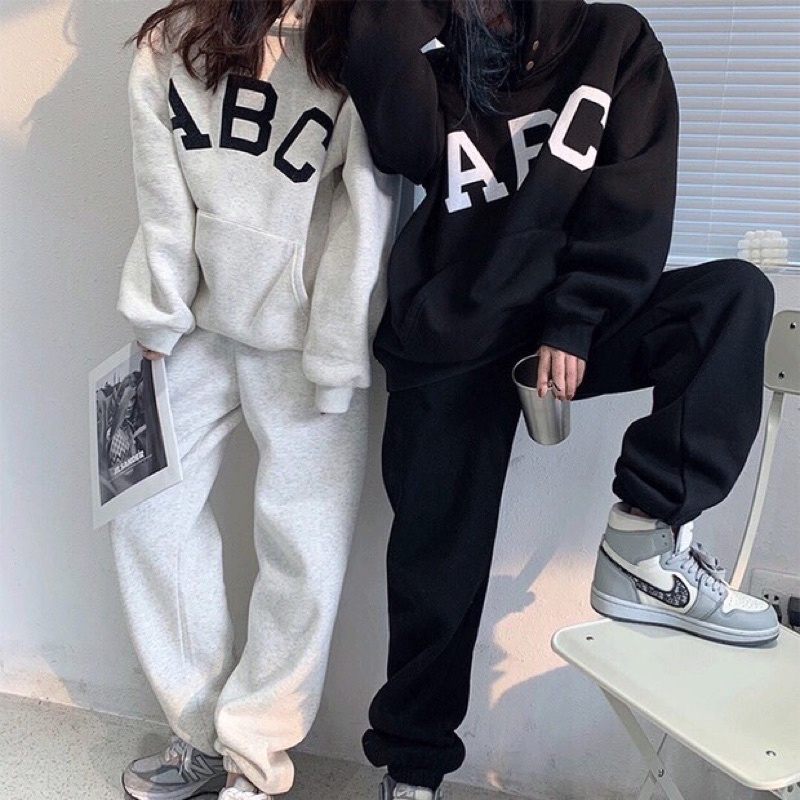 Áo hoodies abc nam nữ phong cách hàng quốc chất nỉ cotton freesize dưới 70kg MSP73 | BigBuy360 - bigbuy360.vn