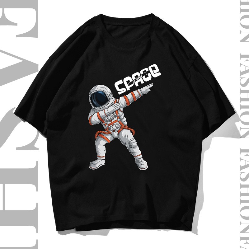 Áo thun dáng rộng VŨ TRỤ SPACE form đẹp nam nữ cotton 100% mềm mịn unisex (Đen, Trắng) - PT Office