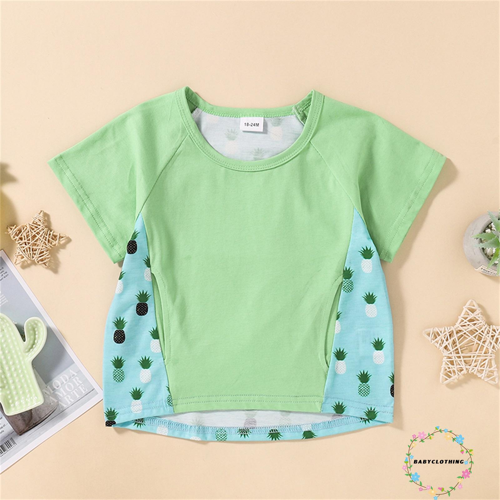 Set Áo Thun In Hình Quả Dứa Và Quần Short Đáng Yêu Cho Bé