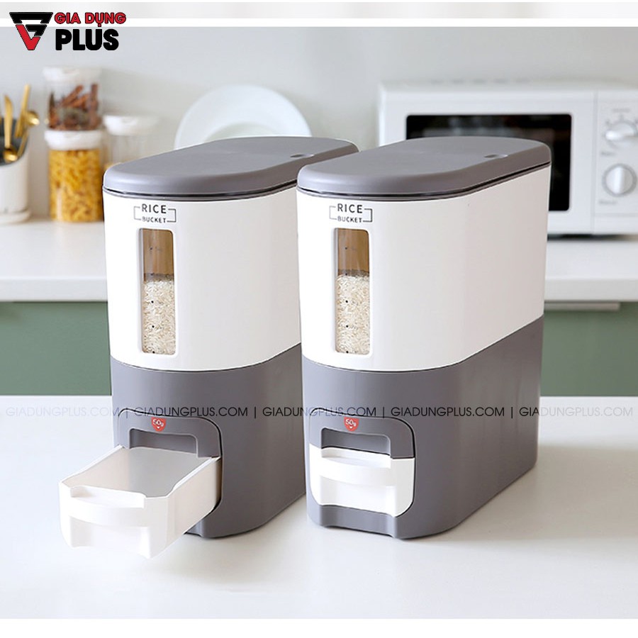 Thùng đựng gạo thông minh kiểu Nhật - đựng đậu, petfood, gạo nếp, gạo tẻ các loại cực kỳ gọn gàng