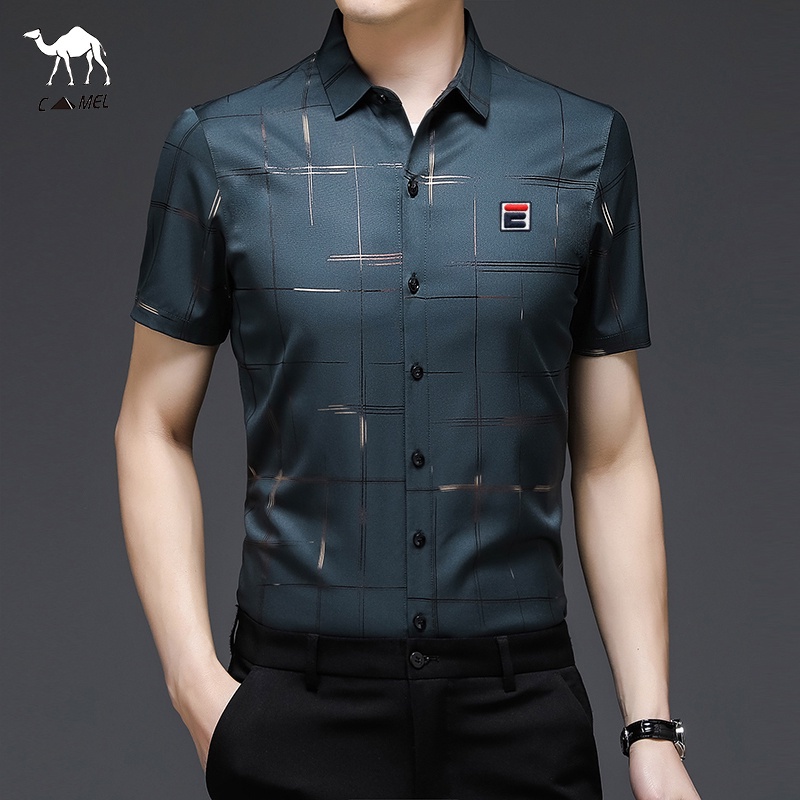 Áo Sơ Mi Tay Ngắn Thêu Họa Tiết Thời Trang Cao Cấp Cho Nam