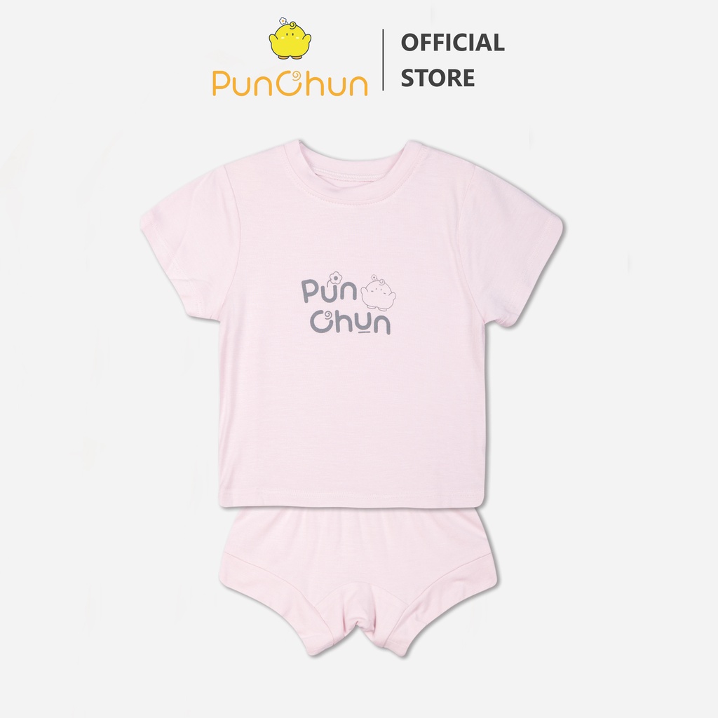 Bộ quần áo cộc Punchun tím cho bé đủ size