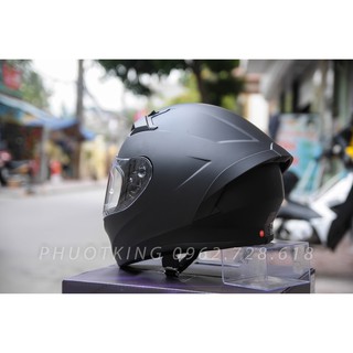[TẶNG KHÓA MŨ] Mũ bảo hiểm fullface ROC 01 đen nhám ( tặng kèm sẵn Pinlock và túi đựng nón )