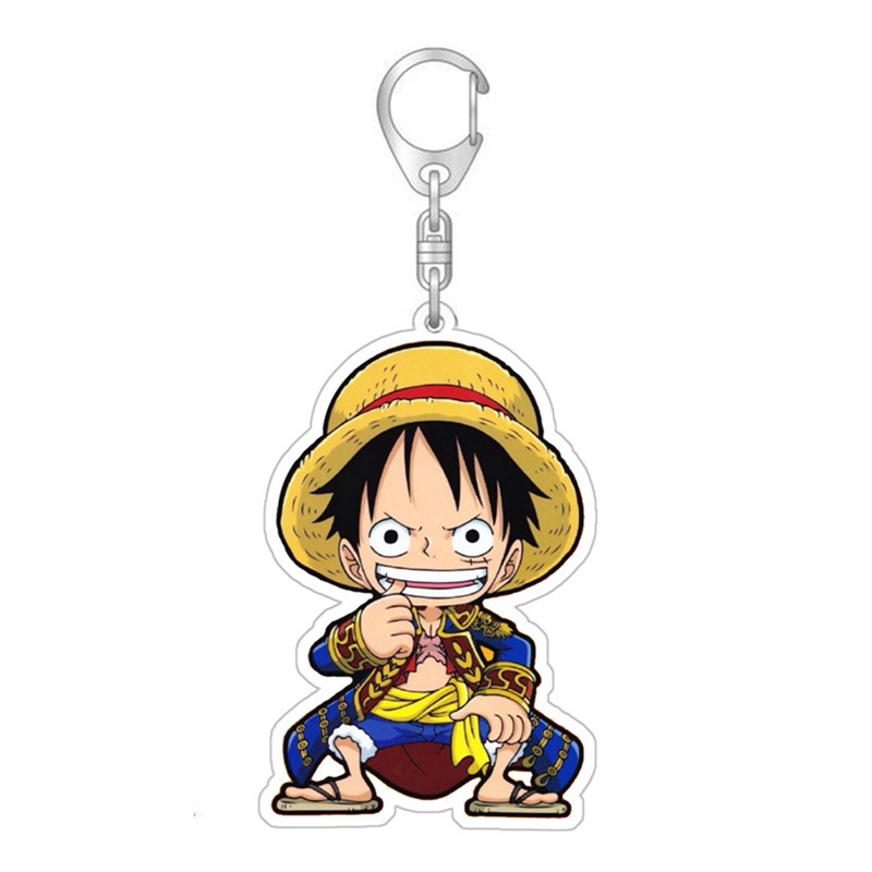 Móc Chìa Khóa Bằng Acrylic Hợp Kim Kẽm In Hoạt Hình One Piece