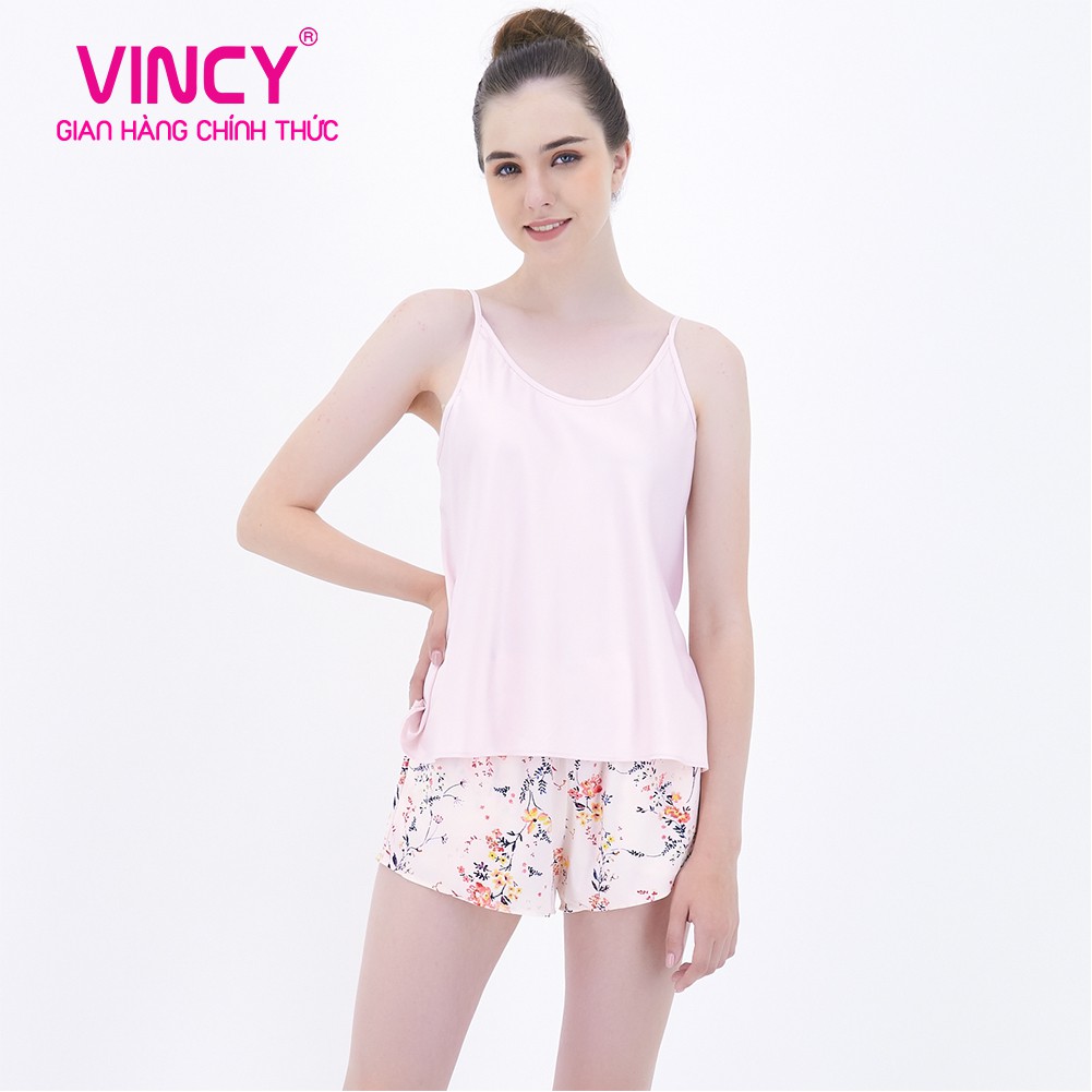 [Mã FASHIONMALLT4 giảm 15% đơn 150k] Đồ bộ nữ Vincy satin ngắn hai dây BSS080S92