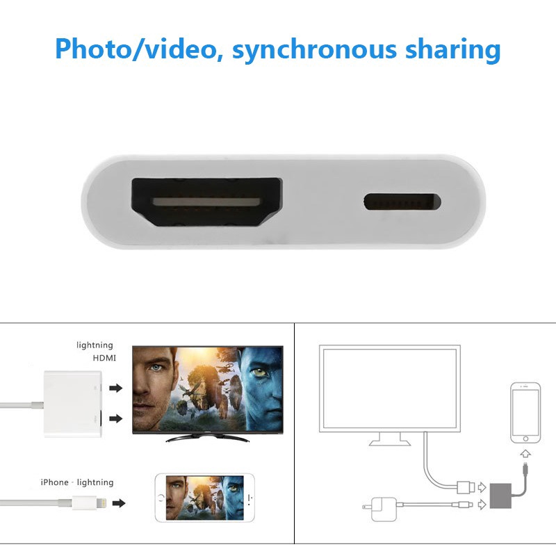 Đầu Chuyển Đổi Cổng Lightning Sang Cổng Av Tv Hdmi Cho Ipad Air Iphone