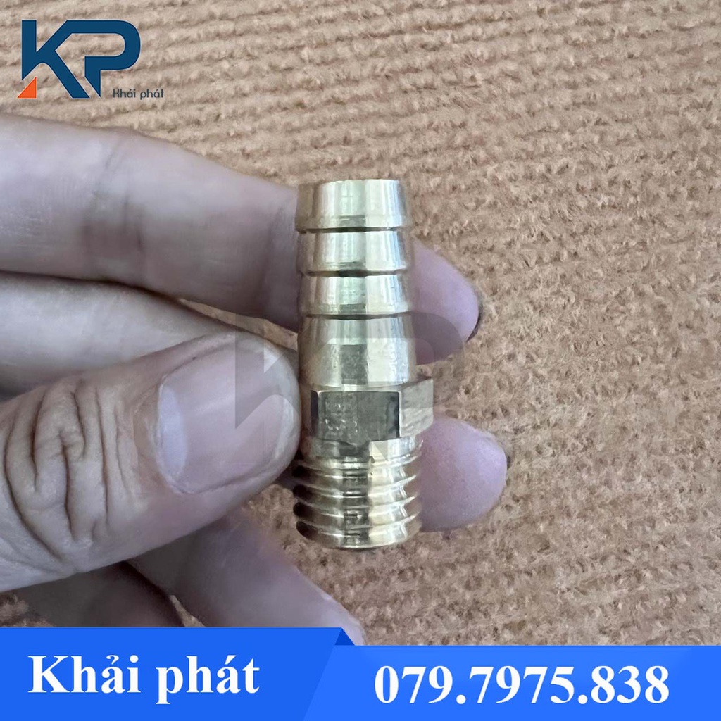 Nối thau ren ngoài đuôi chuột khuôn nước đồng,thau- 1 đầu chuột 1 đầu ren