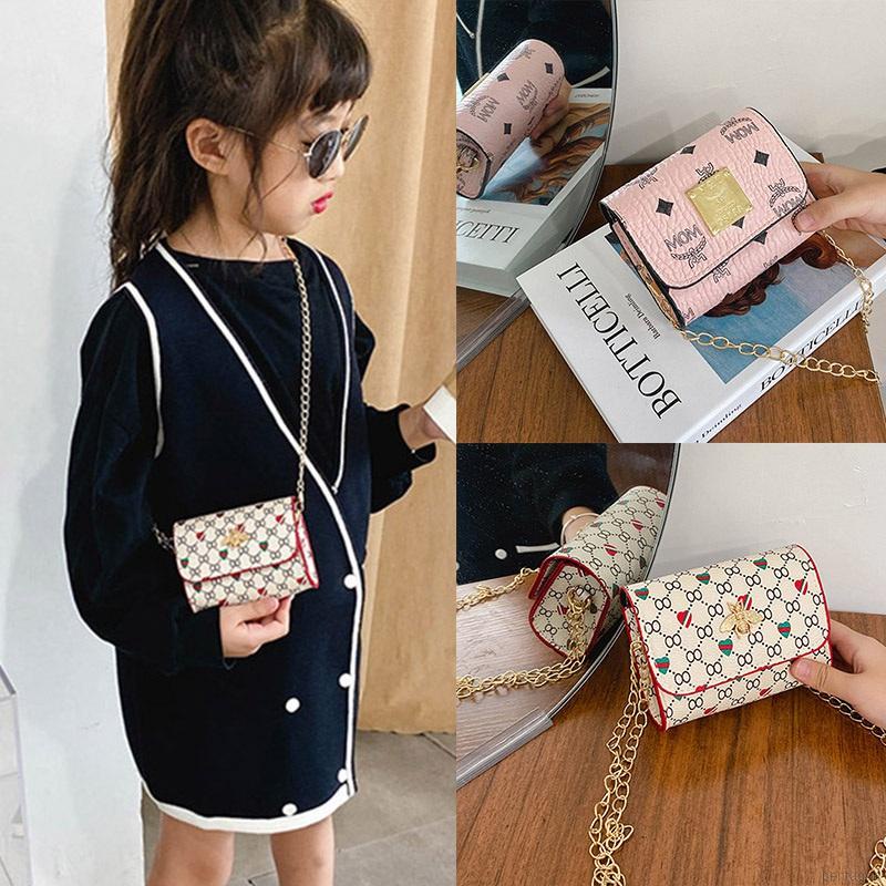 Túi đeo chéo mini in họa tiết dễ thương thời trang cho bé gái