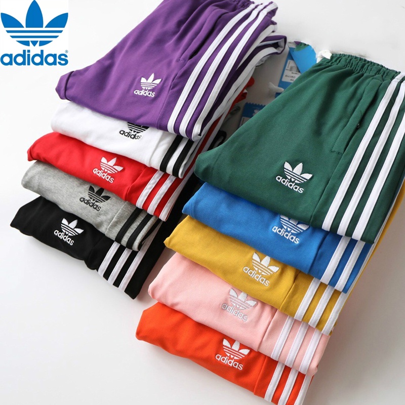 Quần Thể Thao Adidas 100% Origianl Thêu Logo Kẻ Sọc Cổ Điển Cho Cặp Đôi