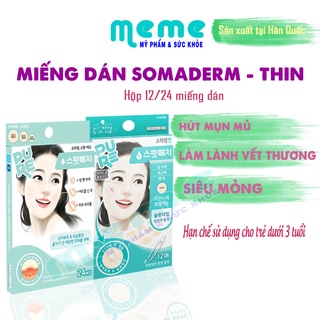 Miếng dán hút mụn, miếng dán mụn nhanh lành vết thương Somaderm 12 miếng/24 miếng
