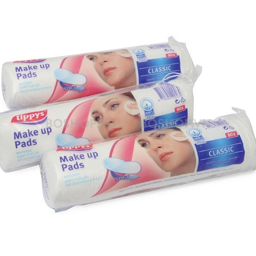 Bông tẩy trang Tippys Classic Make Up Pads 100% Cotton Tự Nhiên 80 Miếng