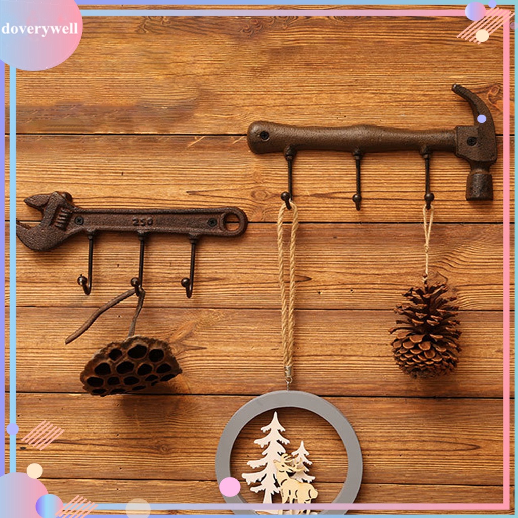 Dove_Key Rack Industrial Style Spanner Shape Widely Applied Iron Farmhouse Decor Hook Holder for Garden
