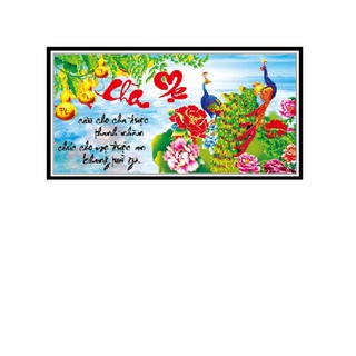 Tranh đính đá, Tranh đính đá Cha Mẹ - Kích Thước 106x55CM