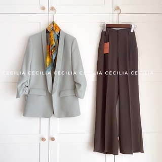 Áo blazer estelle by cecilia màu xanh bạc hà nhạt mint ảnh thật chụp bởi - ảnh sản phẩm 1