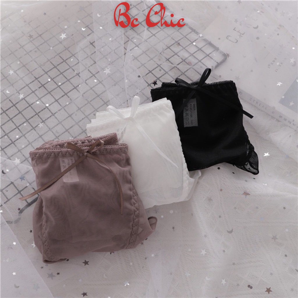 Quần Lót Ren Nữ bèo xuyên thấu đính nơ nhỏ siêu quyến rũ mã 0346 BC_CHIC LINGERIE