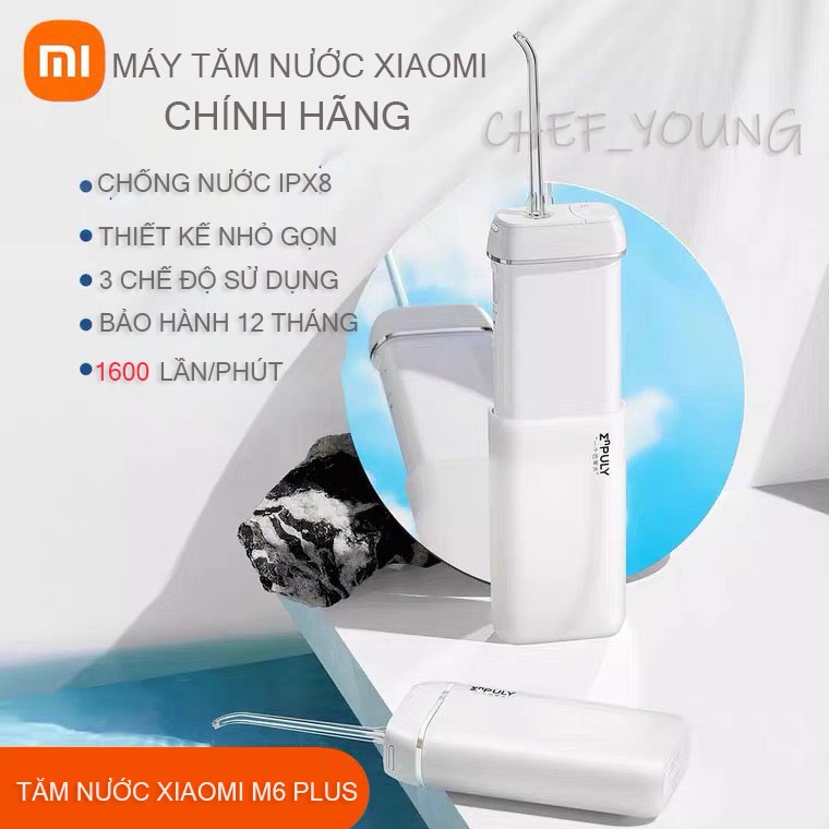 Máy tăm nước mini Xiaomi M6 PLUS chính hãng, nhỏ gọn, công suất mạnh, thích hợp sử dụng ở nhà và mang đi du lịch