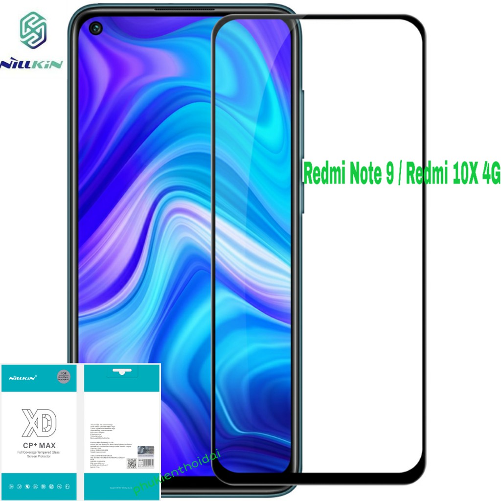 Cường lực Xiaomi Redmi Note 9 / Redmi 10X 4G hiệu Nillkin XD CP + Max Full màn trơn mượt cao cấp