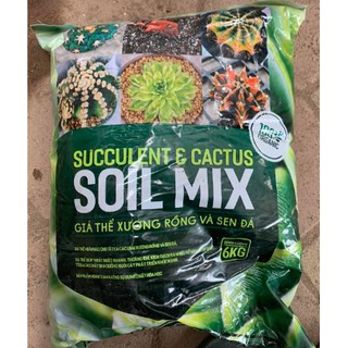 6 kg Đất trồng Giá thể xương rồng và sen đá Soil mix ( túi 15dm khoảng 6kg )