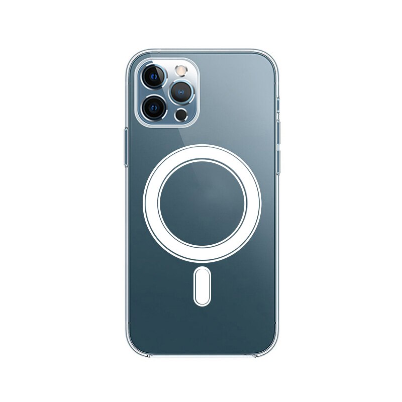 Ốp điện thoại trong suốt nam châm chuyên dụng thích hợp cho Iphone 12 11 pro max