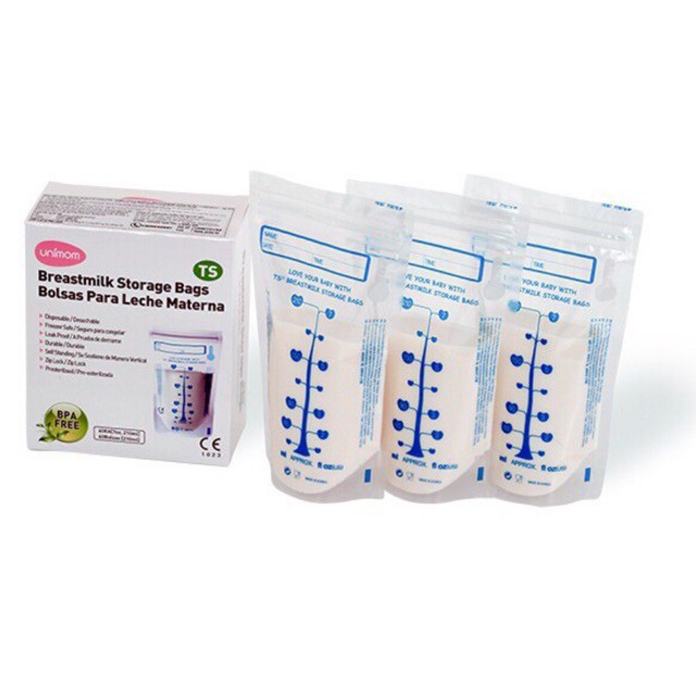 TÚI ĐỰNG SỮA MẸ  CẢM ỨNG NHIỆT UNIMOM TS KHÔNG CÓ BPA 210ML