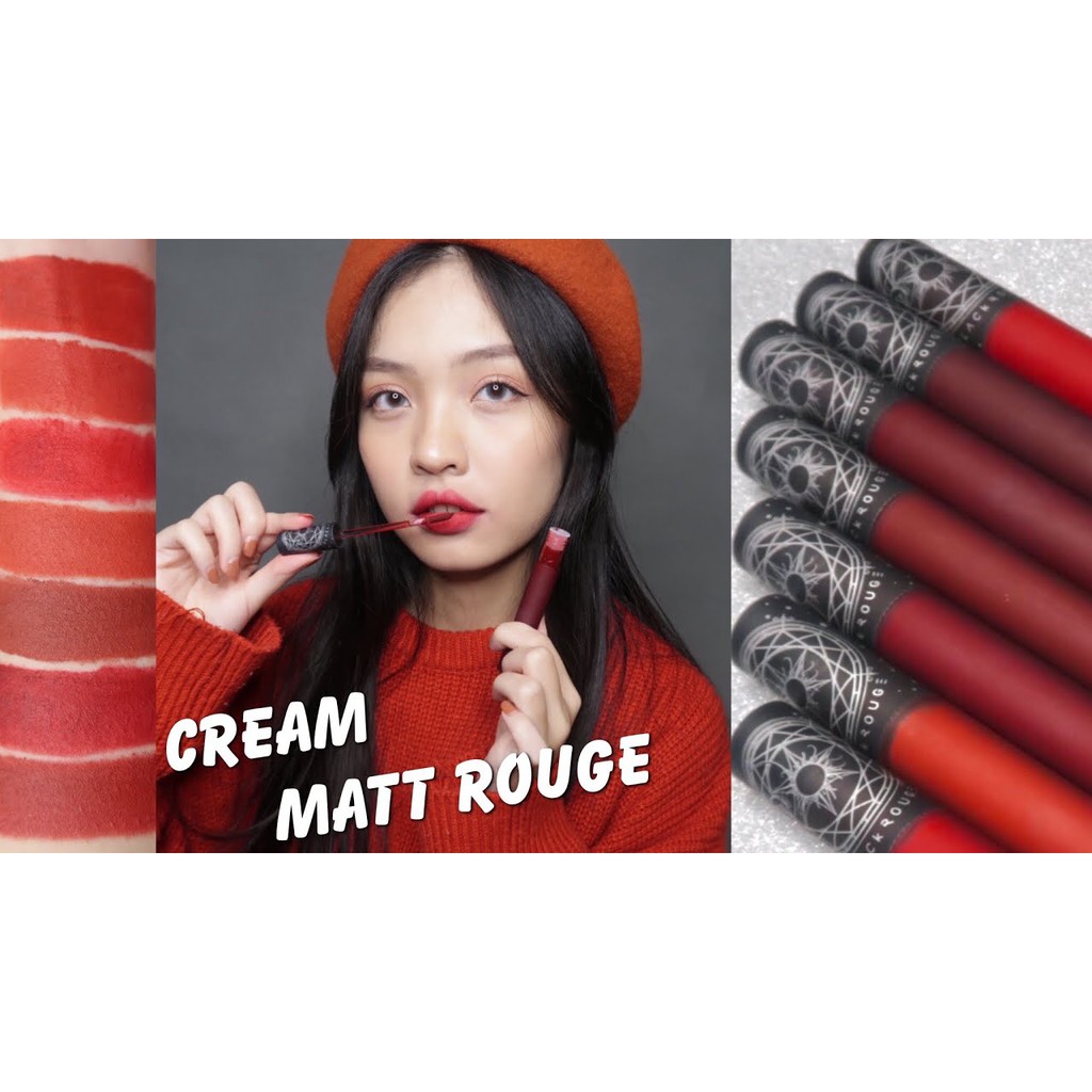 Son Black Rouge [Hot Trend -Hàng AUTH] Son Kem Lì Black Rouge Cream Matt Rouge bản CM siêu hot