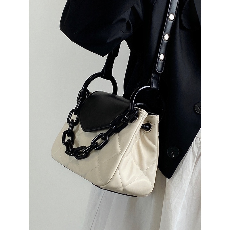 Túi Đeo Chéo Thêu Họa Tiết Hình Thoi Phong Cách Mới Cho Nữ