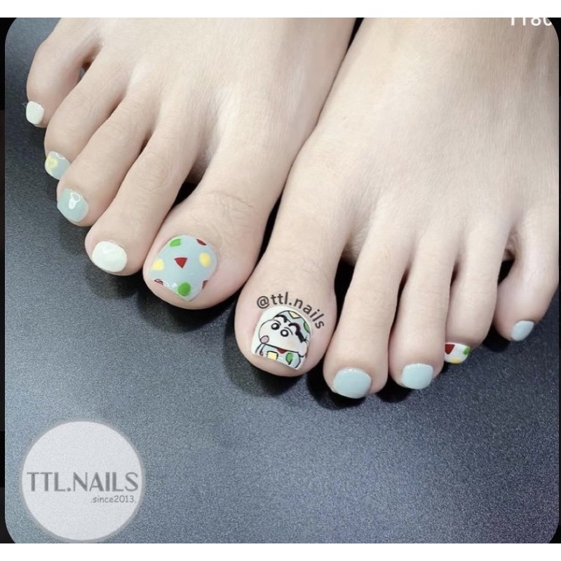 Nailbox Bộ 24 móng chân giả dễ thương nhẹ nhàng giá rẻ kèm keo dũa