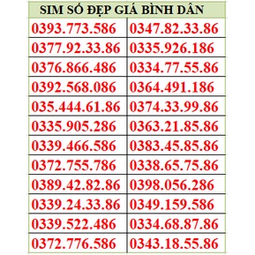 SIM SỐ ĐẸP VIETTEL PHÁT LỘC 86 . ĐĂNG KÝ ĐƯỢC GÓI V120Z,V120N…ĐĂNG KÝ CHÍNH CHỦ (LIST 2) - TẶNG QUE CHỌC SIM