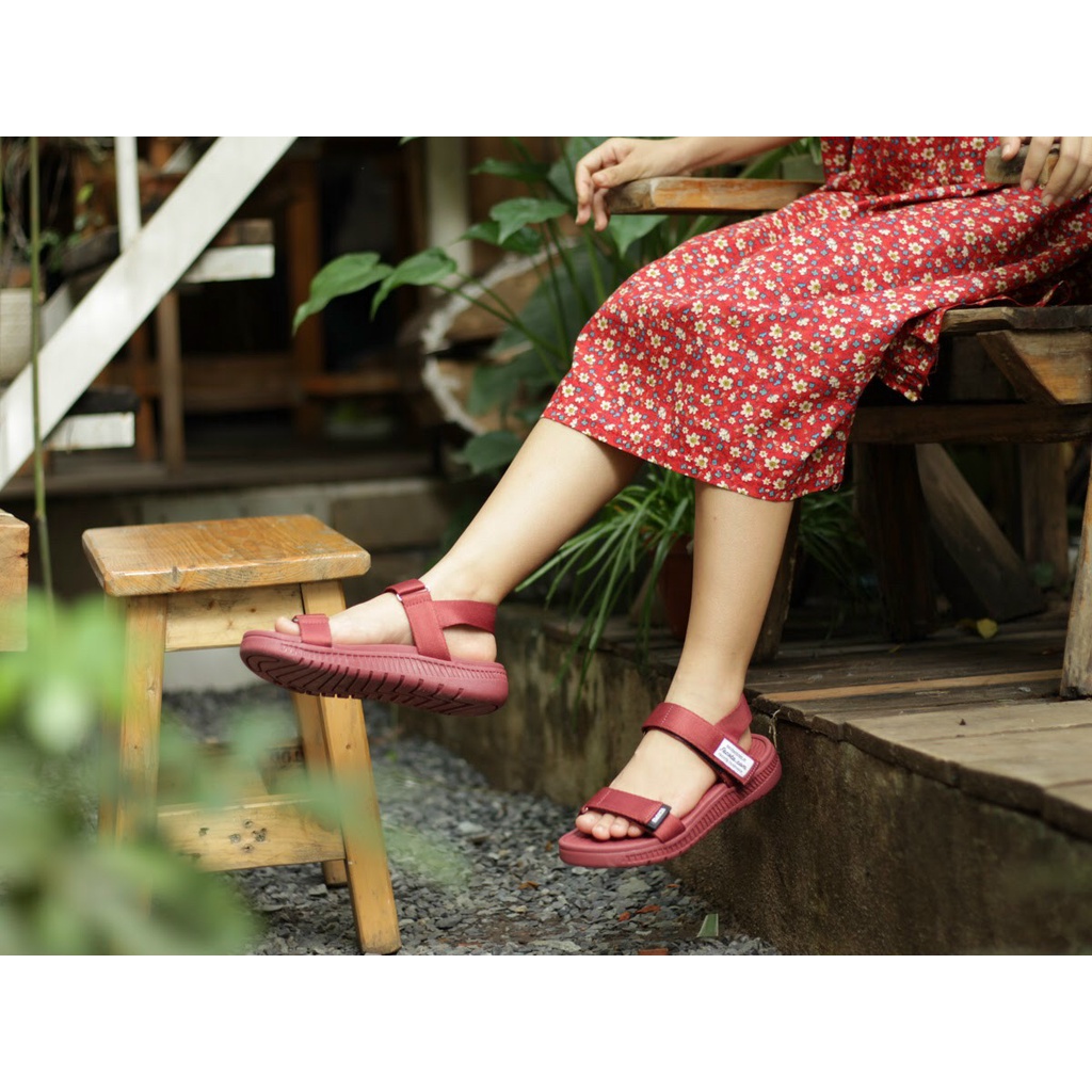 FACOTA | Giày dép sandal 2 quai nữ hồng mận đi học, đi chơi AN04