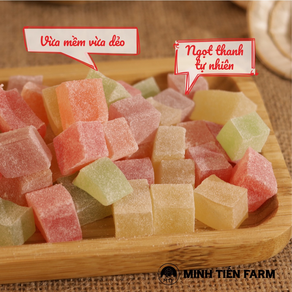 Kẹo dẻo trái cây Đà Lạt thập cẩm hộp 200gr-350gr Minh Tiến Farm