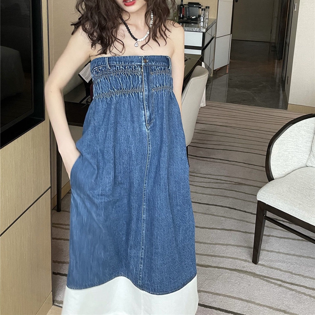 ✜✈Đầm Denim Dáng Chữ a Thời Trang Mùa Hè Mới 2021 Cho Nữ