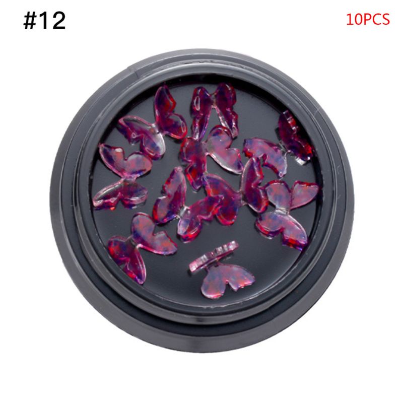 Sa Set 10 Tấm Kim Tuyến Hình Bướm Trang Trí Móng Tay / Cơ Thể