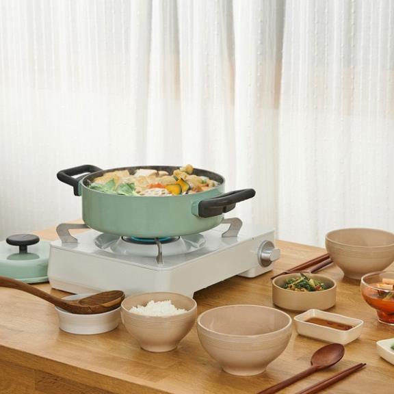 Bộ Nồi Chảo Quánh Decore Lock&Lock LDE1244IH size 24cm cao 11.3cm với màu Xanh Mint Hàng Chính hãng