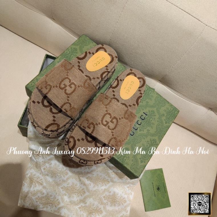 Dép Bánh Mì Xuồng Gucci Đế Đúp Full Size 35-39