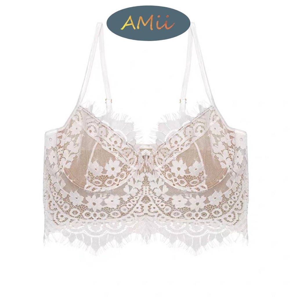 Áo Bra ren AMii Có Gọng nâng ngực sexy Áo lót nữ Bralette mút mỏng ren mềm xuyên thấu gợi cảm 1 khóa cài sau mới A111 | BigBuy360 - bigbuy360.vn