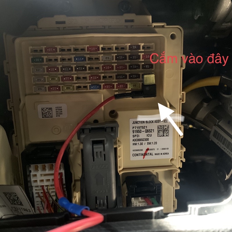 Cáp lấy điện cầu trì cho xe Hàn : Kia Huyndai chân nhỏ