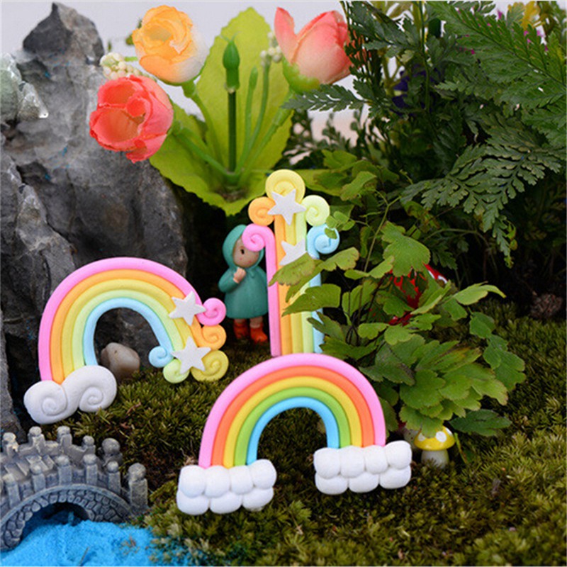 Set 4 Tượng Cầu Vồng Mini Trang Trí Tiểu Cảnh