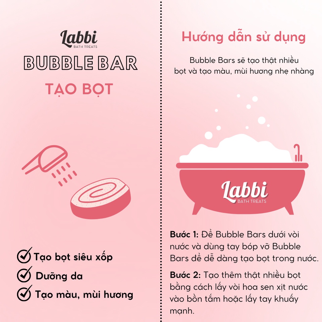 Bánh siêu tạo bọt bồn tắm SWEET LOVER [Labbi] Bubble Bar