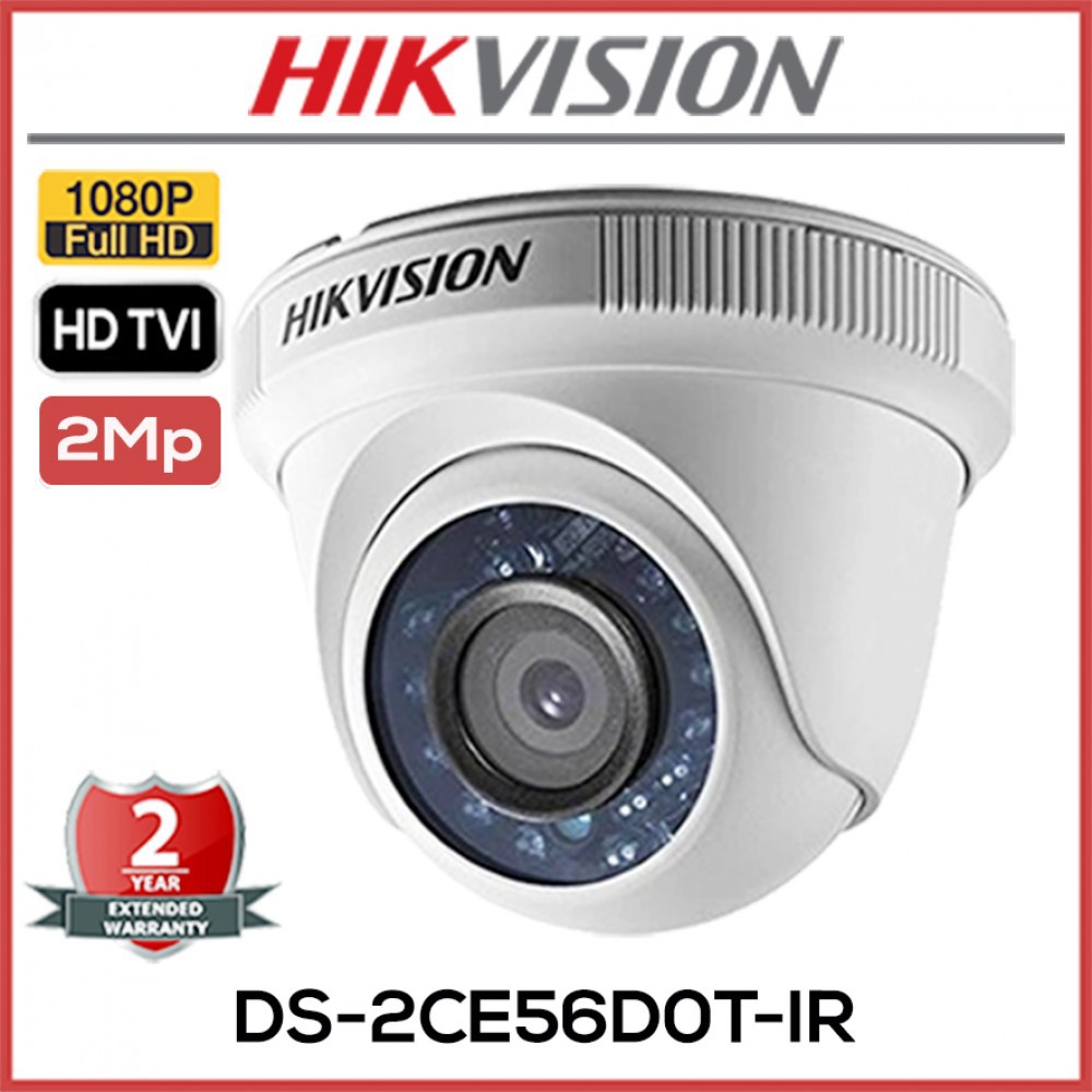 Camera HDTVI Dome Hikvision DS- 2CE56D0T-IR (2.0MP)