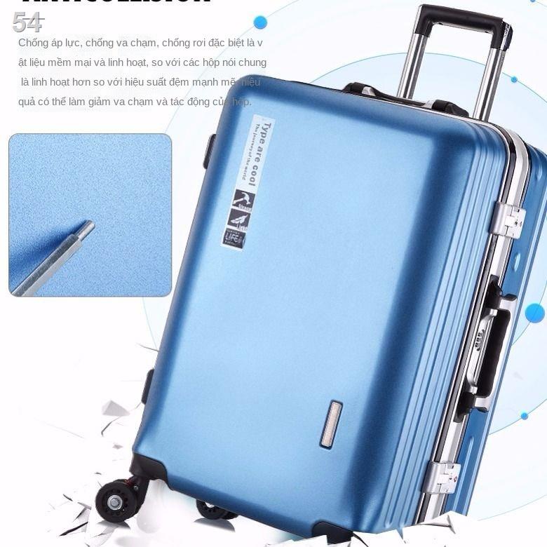 （Hộp kéo）Thời trang Kangaroo phiên bản Hàn Quốc vali nữ 20 inch cabin 26 khung nhôm phổ thông bánh xe đẩy siêu nhẹ