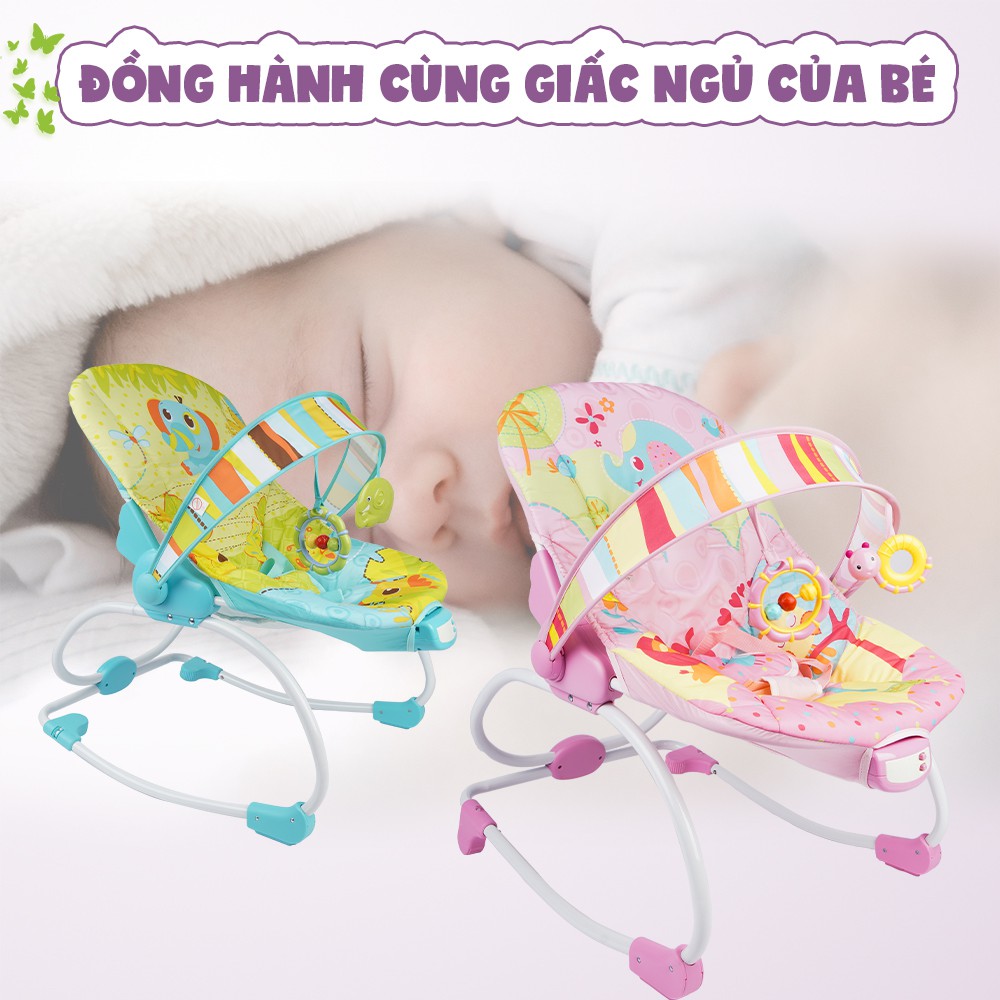 Ghế rung, bập bênh trẻ em 2 vị trí ngả có nhạc MSTL6903 - Hàng chính hãng