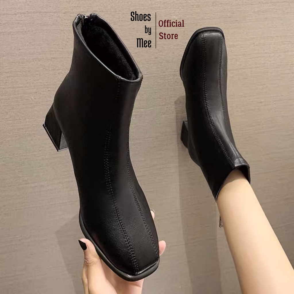 Giày Bốt Da Nữ Cao Cấp, FULLBOX 2021 Shoes by Mee Boots Lót Nỉ Phong Cách Hàn Quốc | BigBuy360 - bigbuy360.vn